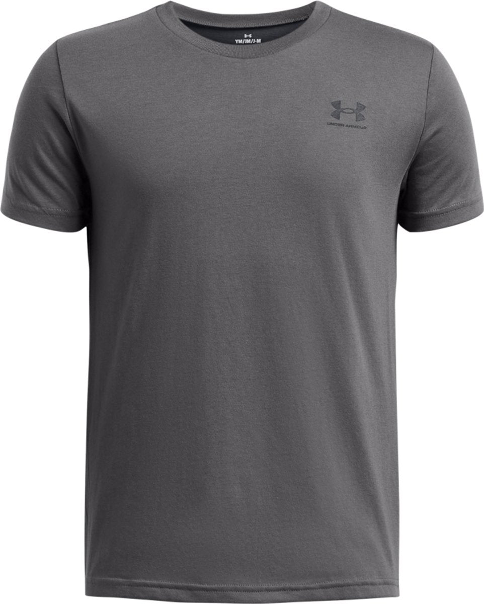Under armour ua b sportstyle lc ss unisex sportshirt - grijs - zwart