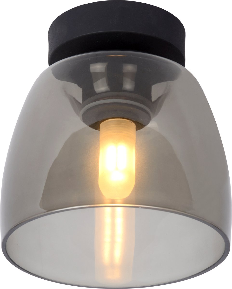 Lucide tyler - plafonnière (plafondlamp) badkamer - ø 16,1 cm - 1xg9 - ip44 - zwart
