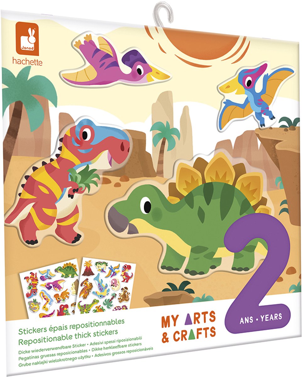 Janod - my arts crafts - herbruikbare dinosaurusstickers set