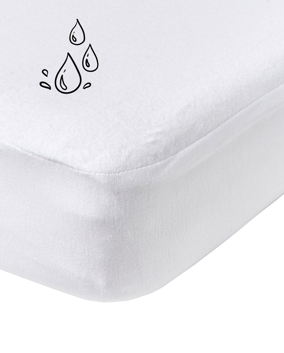 Meyco baby waterdicht hoeslaken juniorbed - white - 70x140 150cm