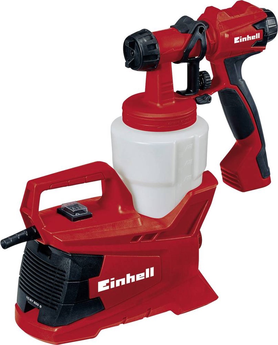 Einhell elektrische verfspuit tc-sy 600 s - 600 w - 800 ml - voor vernissen, beglazingen en binnenmuurverven