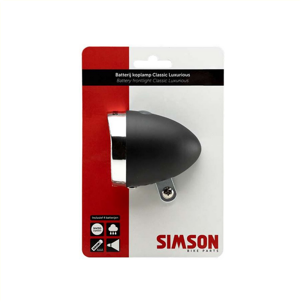 Simson koplamp luxe klassiek 30lux zwart