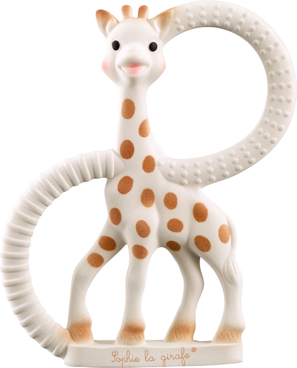 Sophie de giraf bijtring soft - baby speelgoed - kraamcadeau - babyshower cadeau - 100% natuurlijk rubber - in wit geschenkdoosje - vanaf 0 maanden - bruin beige