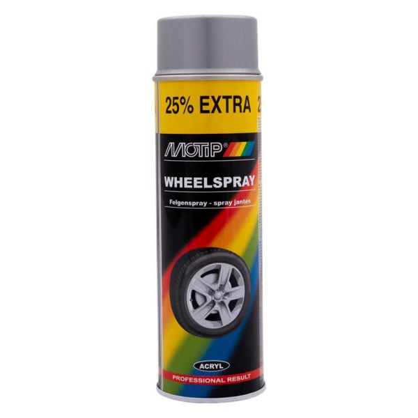 Silver wheel spray can 500 ml. Motip