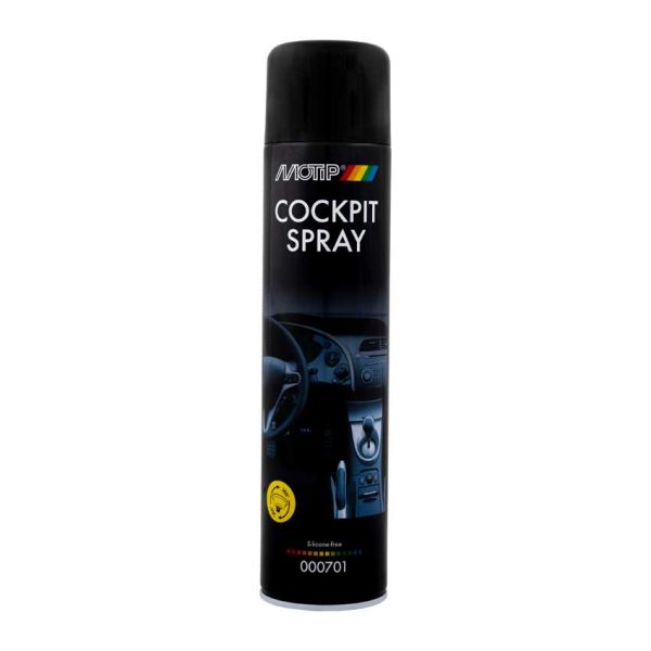 Motip car care black cockpitspray semi gloss zijdeglans 600ml spuitbus