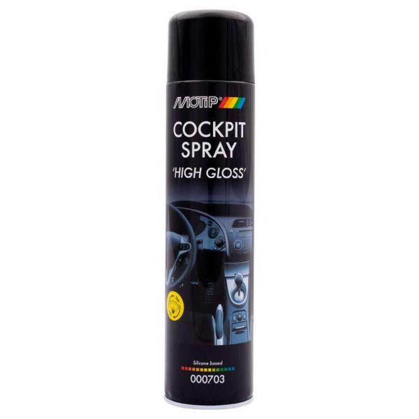 Motip car care black cockpitspray high gloss hoogglans 600ml spuitbus