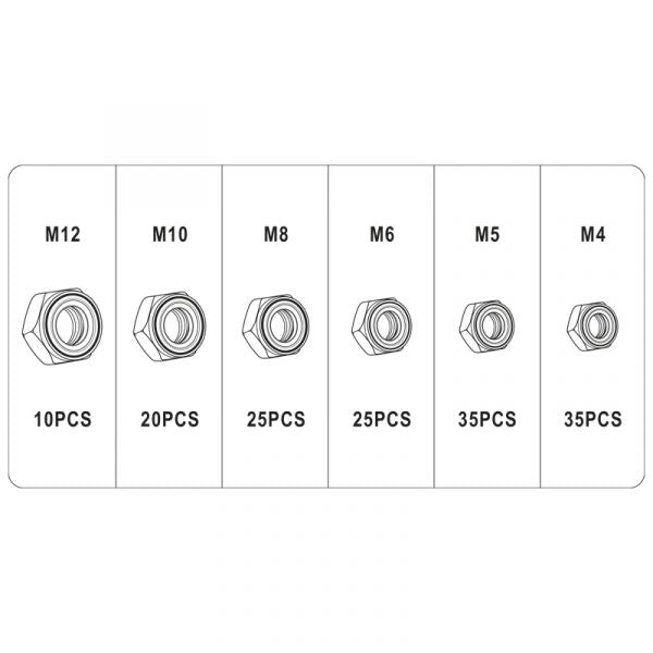 TOPGEAR Contre-écrous ass. 150 pièces