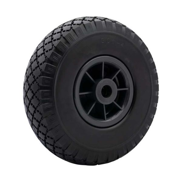 Roue 300x4, Jante grise en plastique ANTI-crevaison