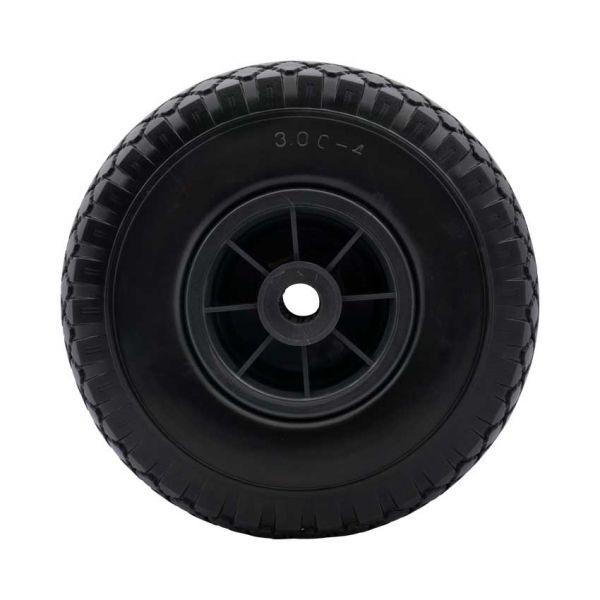 Roue 300x4, Jante grise en plastique ANTI-crevaison