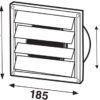 Haan met lamellen RVS 185x185mm 125 mm