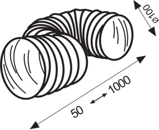 Slang flexibele pvc met 100 mm 1 meter