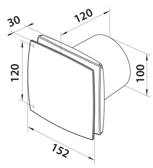 Ventilateur 100 mm silencieux avec minuterie. capteur d'humidité - blanc