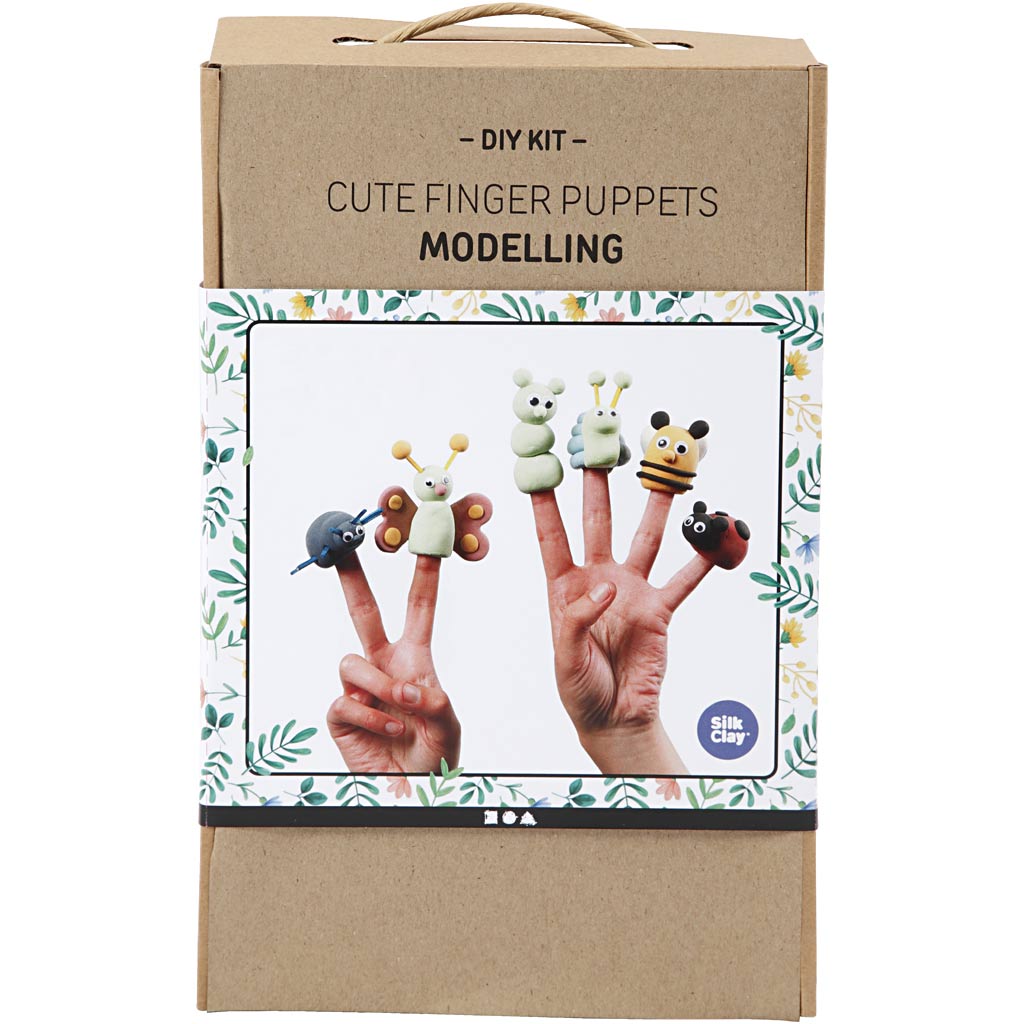Creatief bedrijf eenvoudige vingerpoppen maken zijden klei kleiset