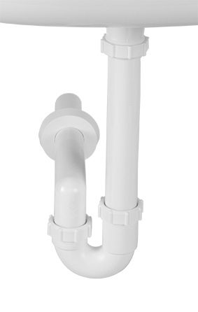 Siphon pour évier verseur blanc