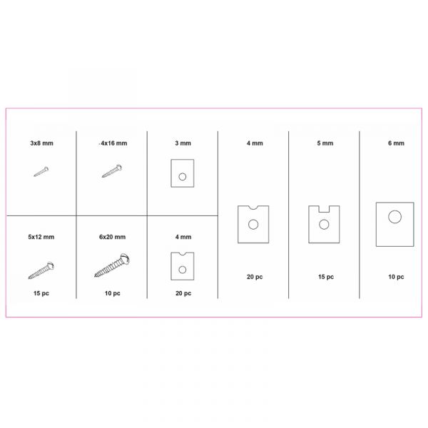 Topgear plaatmoer schroef ass. 170-delig.