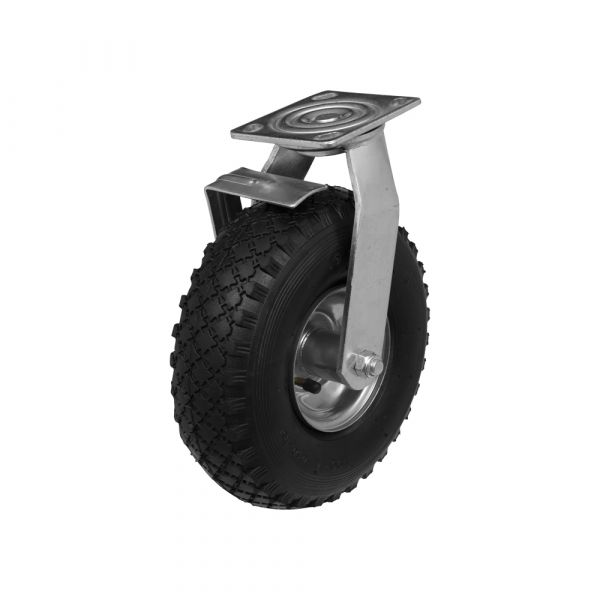 Roue pivotante + frein Pneumatique 300x4