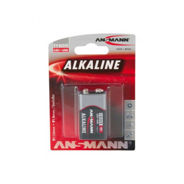 Alkaline batterij 9 volt.