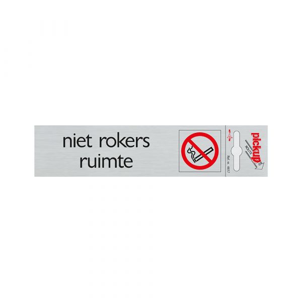 Bord alulook niet rokers ruimte - 165x44 mm zelfklevend.