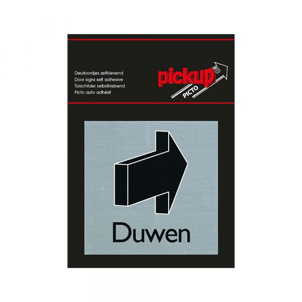 Bord alulook Duwen - 80x80 mm zelfklevend.