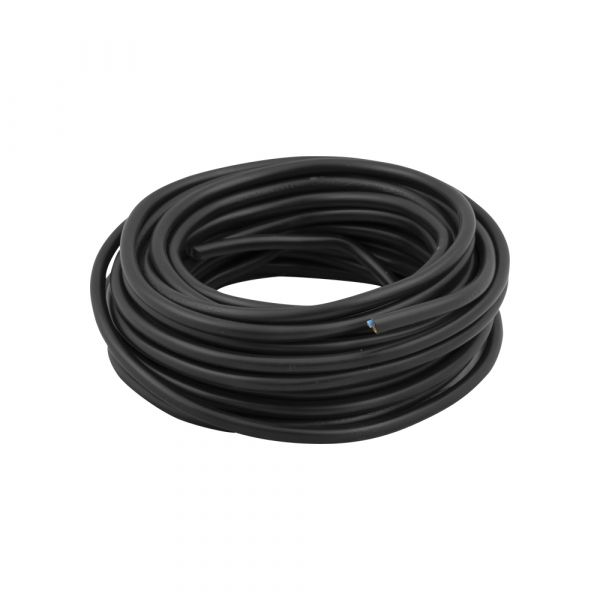 Huishoudsnoer 2x0,75 zwart 10 meter.