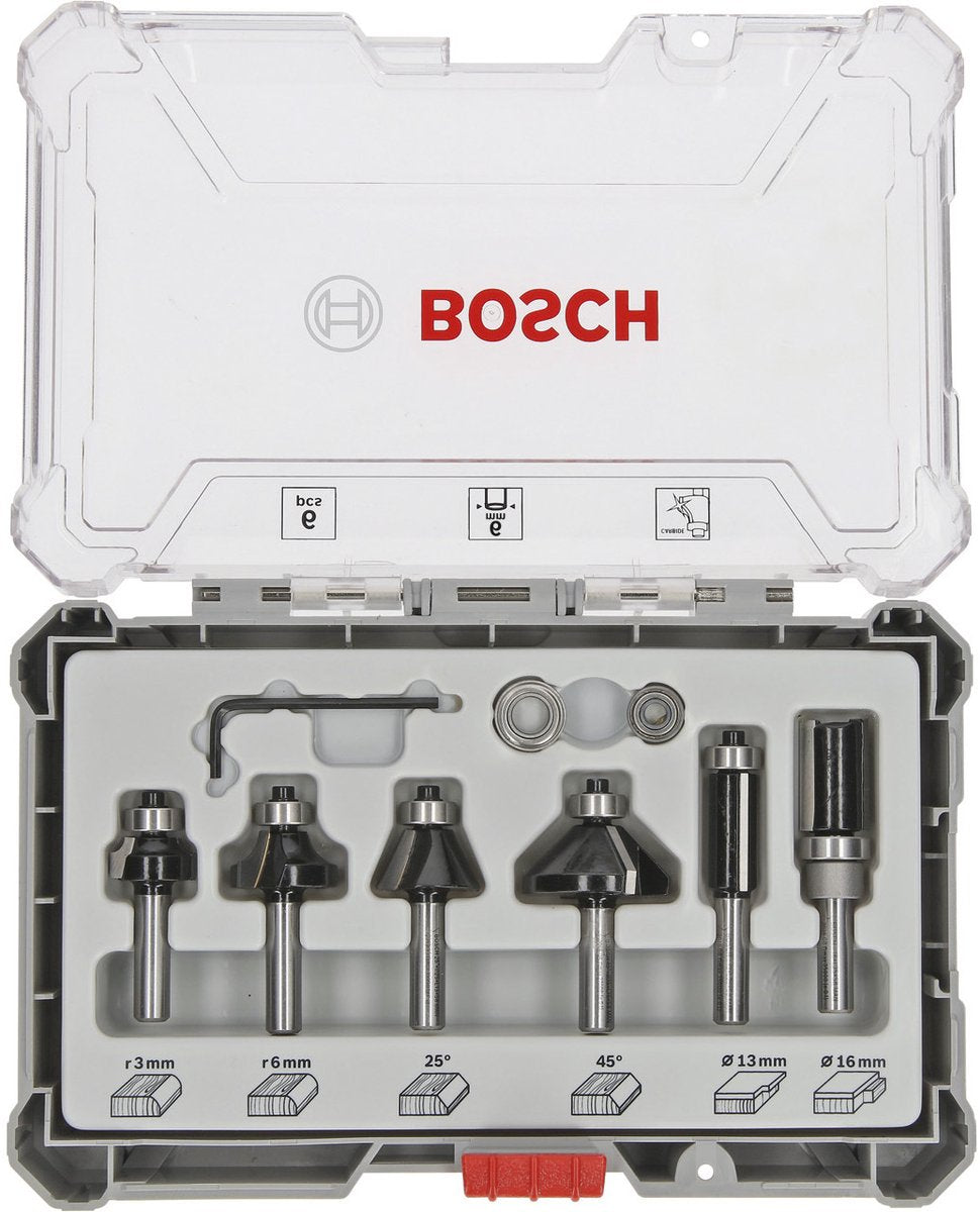 Bosch 6-delige kantenfreesset 6mm - 2607017468