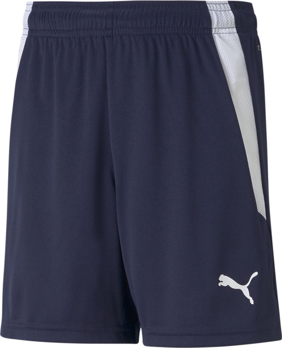 Puma teamliga shorts jr unisex sportbroek - peacoat- white