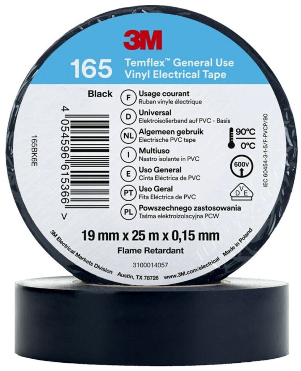 3m temflex - vinyl isolatietape 165 - zwart