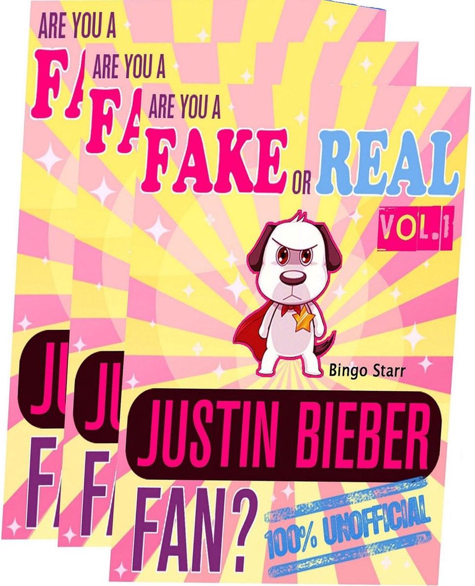 Are you a fake or real justin bieber fan? bundle version - red and yellow and blue - the 100% unofficial quiz and facts trivia travel set game