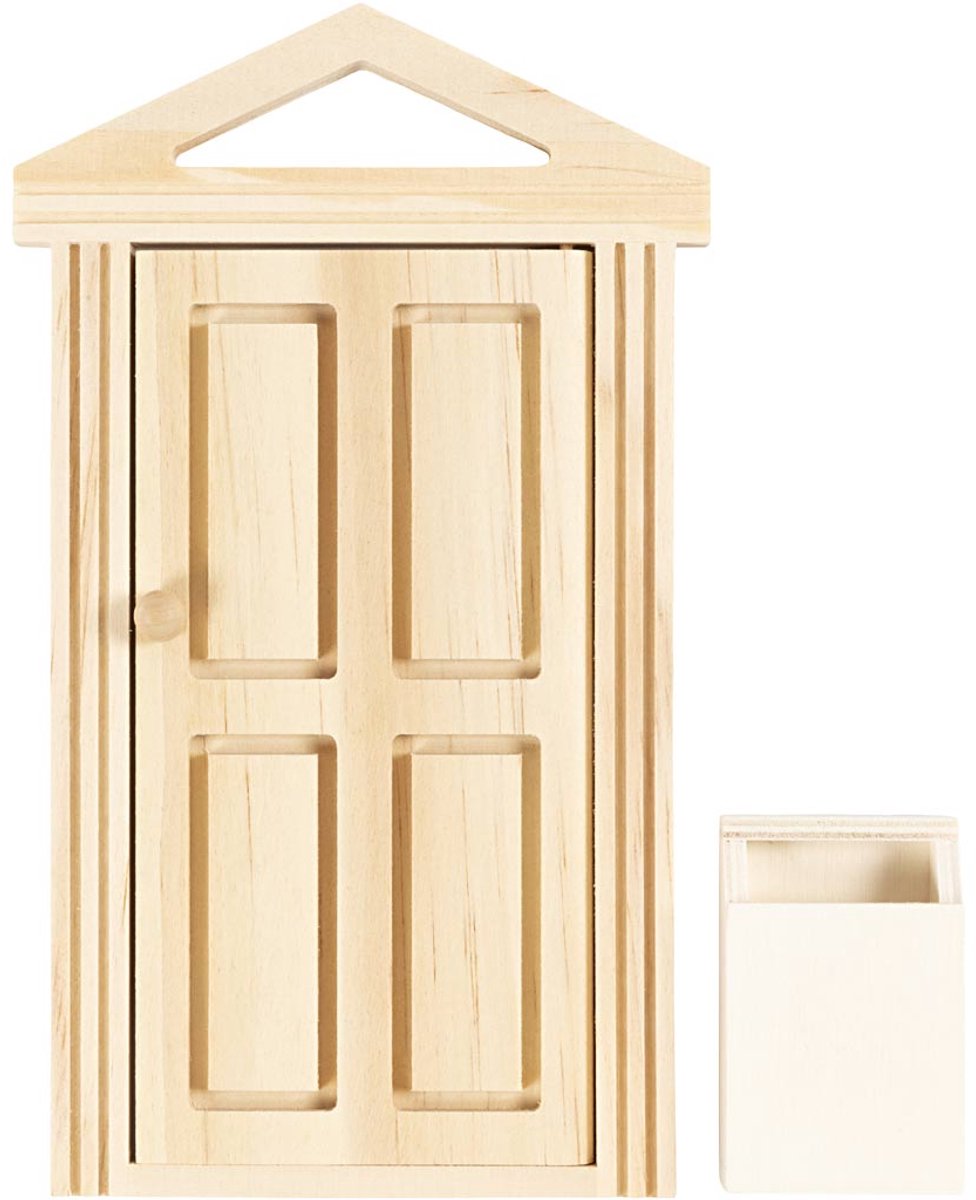 Creativ Company mini door and letterbox made of wood.