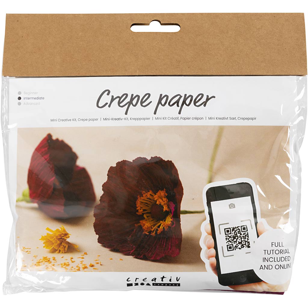 Creativ company mini hobbyset crêpepapier klaprozen