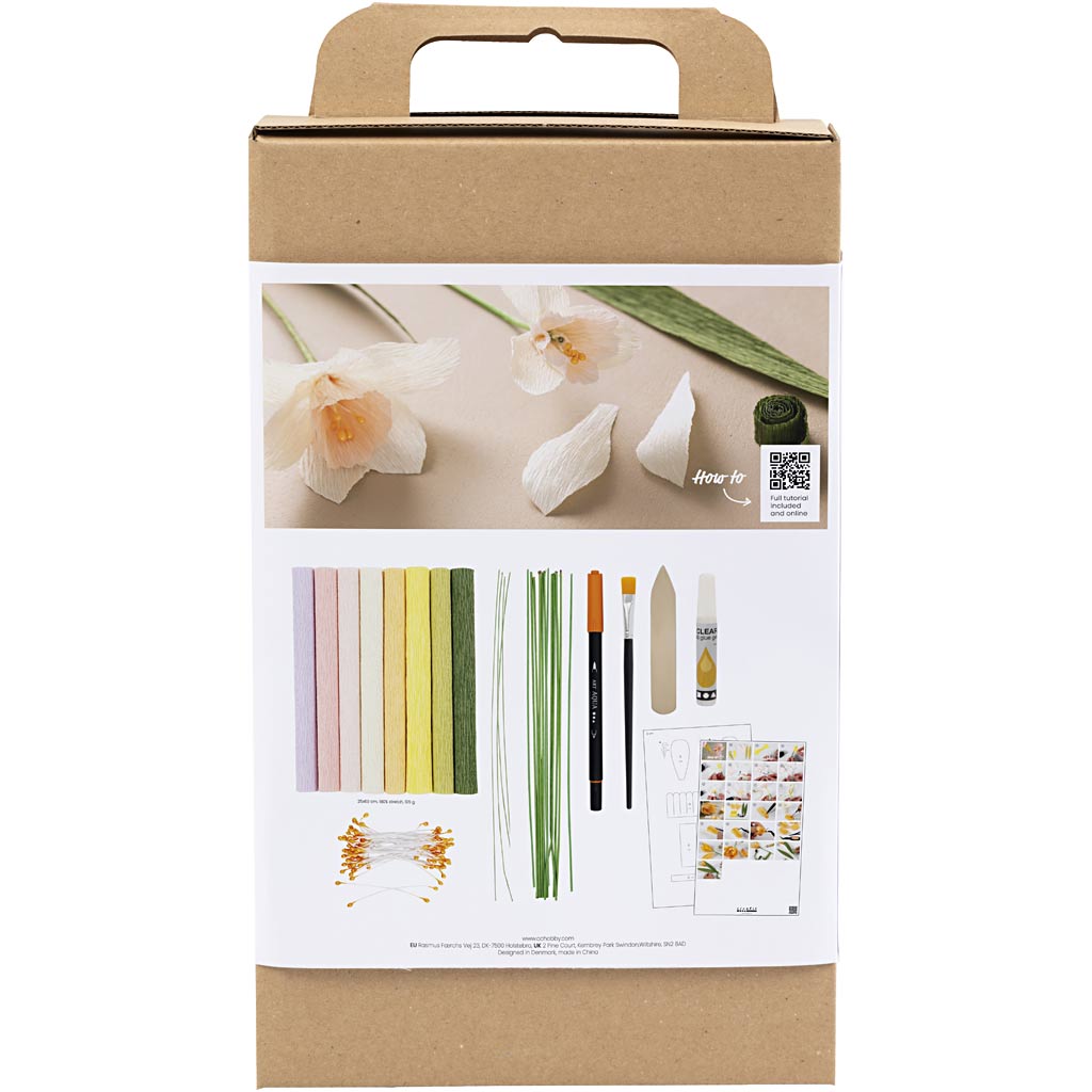 Creatief bedrijf hobbyset crêpepapier bloemen maken