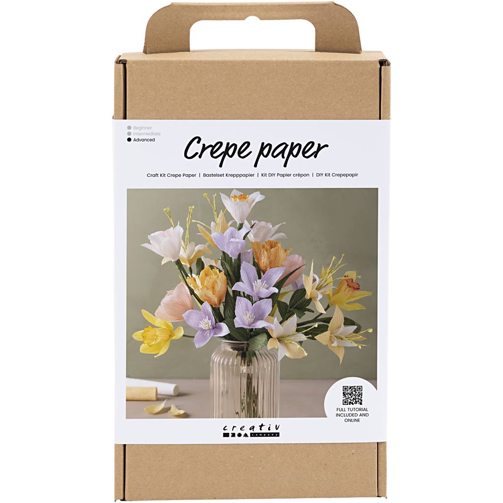 Creatief bedrijf hobbyset crêpepapier bloemen maken