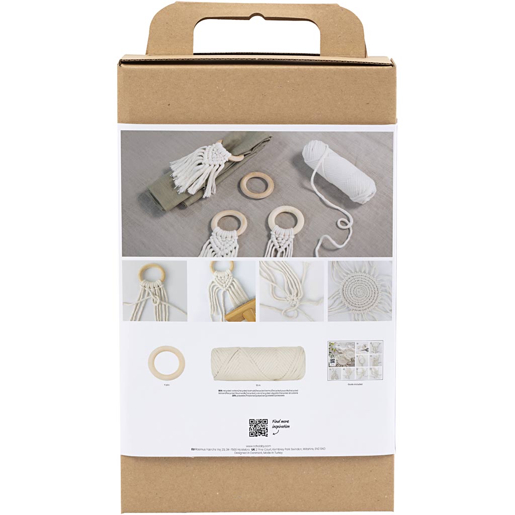 Creativ company hobbyset macrame tafeldecoratie gebroken wit