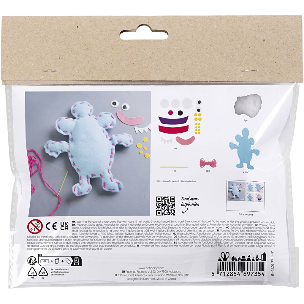 Creatief bedrijf mini hobbyset naaien viltmonster