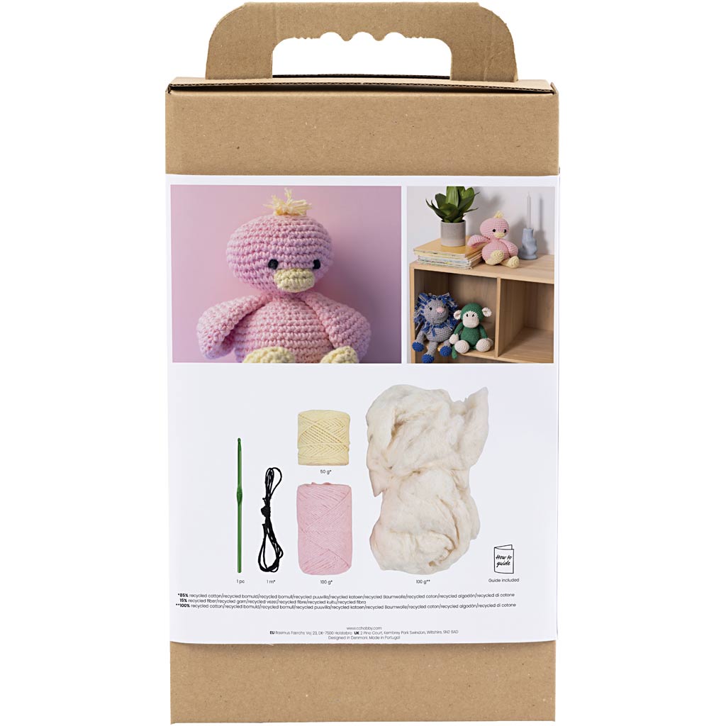 Creativ company https: www.cchobby.nl hobbyset-amigurumi-eendje-lichtroze-lichtgeel-1-doos