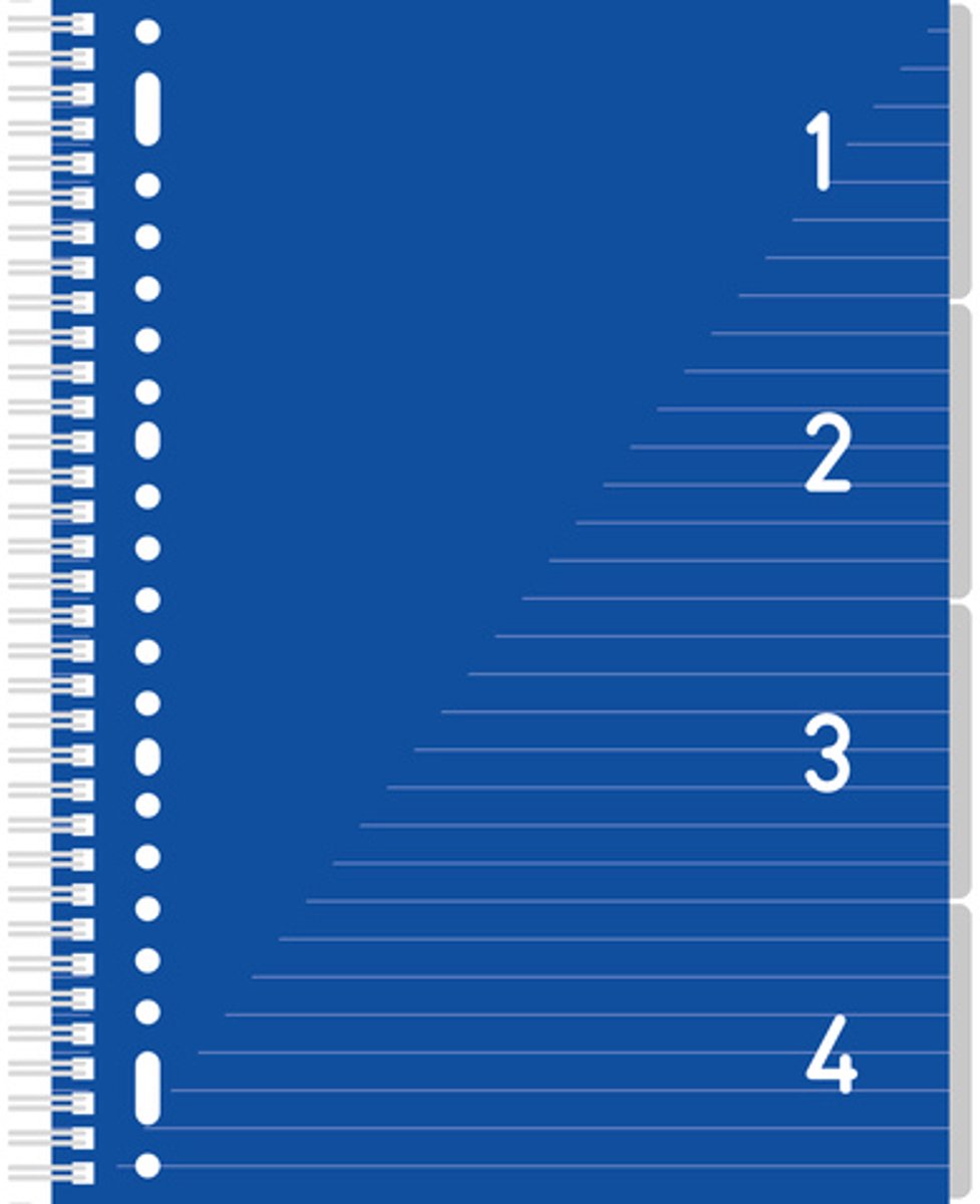 Kangaro 4-in-1 blok – a4 - lijn - 200 pagina's - 80 grams - blauw