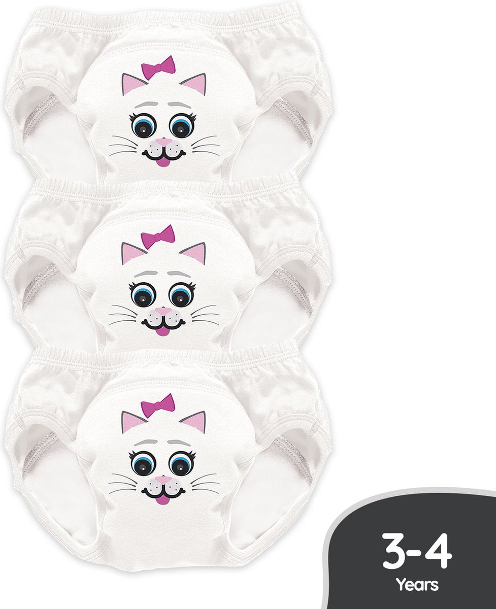 My carry potty oefenbroekjes zindelijkheidstraining – 3-4 jaar – 3 stuks – kat – herbruikbaar