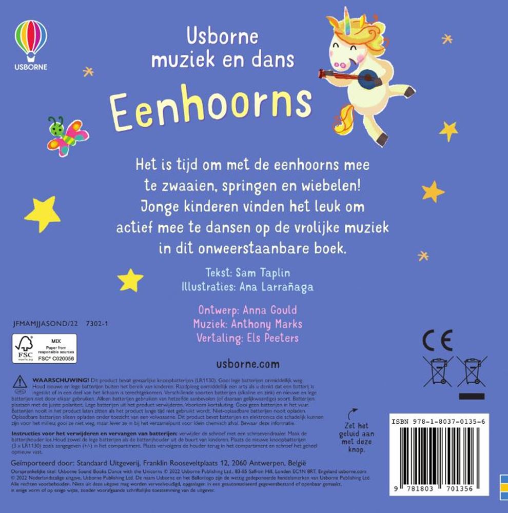 Usborne muziek en dans, eenhoorns. 4+