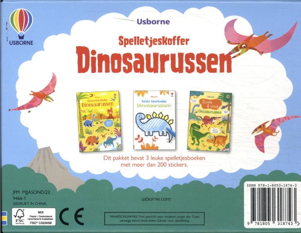 Spelletjeskoffer dinosaurussen. 3+