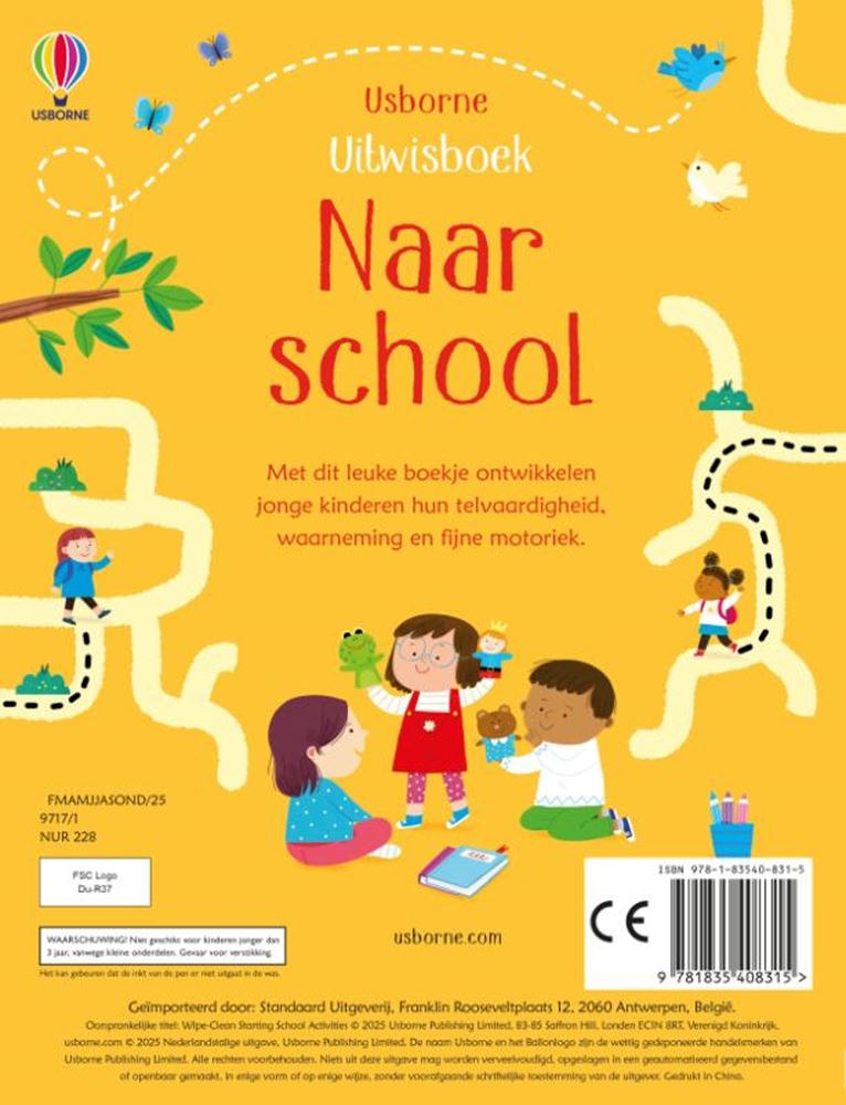 Uitwisboek: naar school 3+