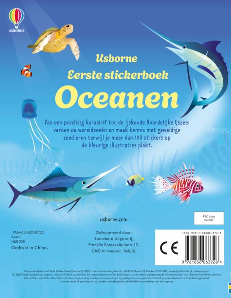Stickerboek: oceanen. 3+