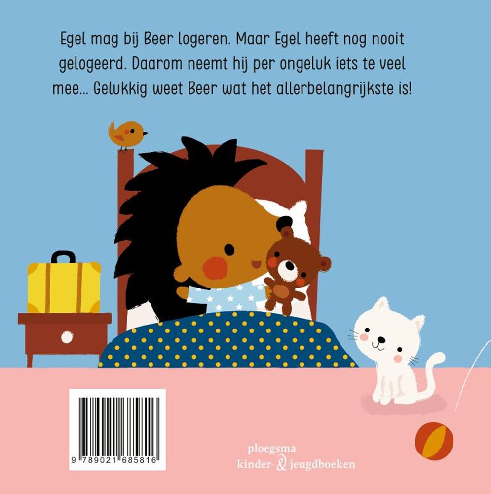 Egel gaat logeren. kartonboek. 2+