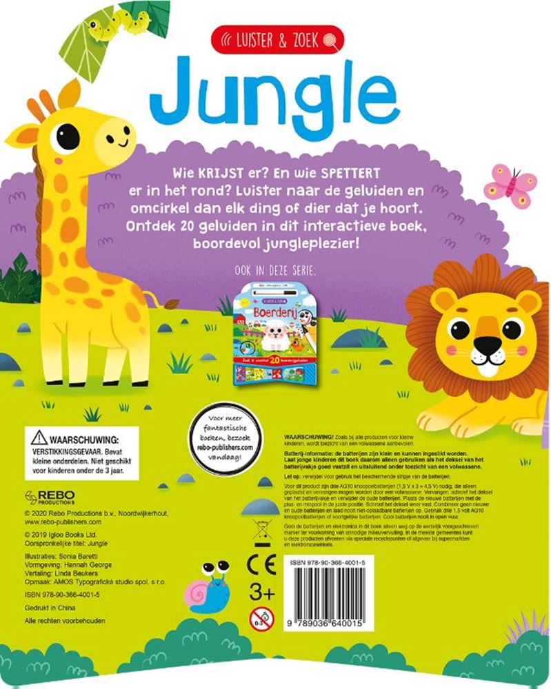Uitgeverij Rebo luister en zoek - jungle
