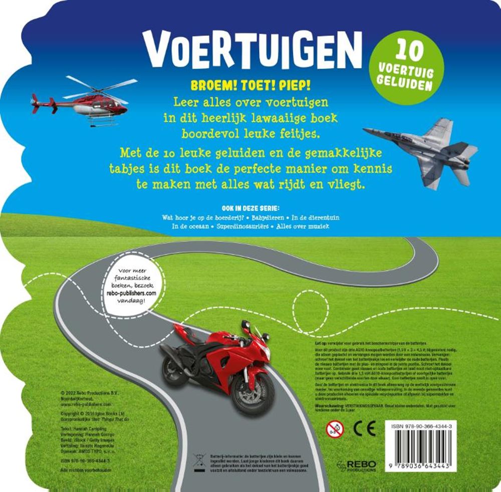 Geluidenboek: voertuigen. 10 geluiden.