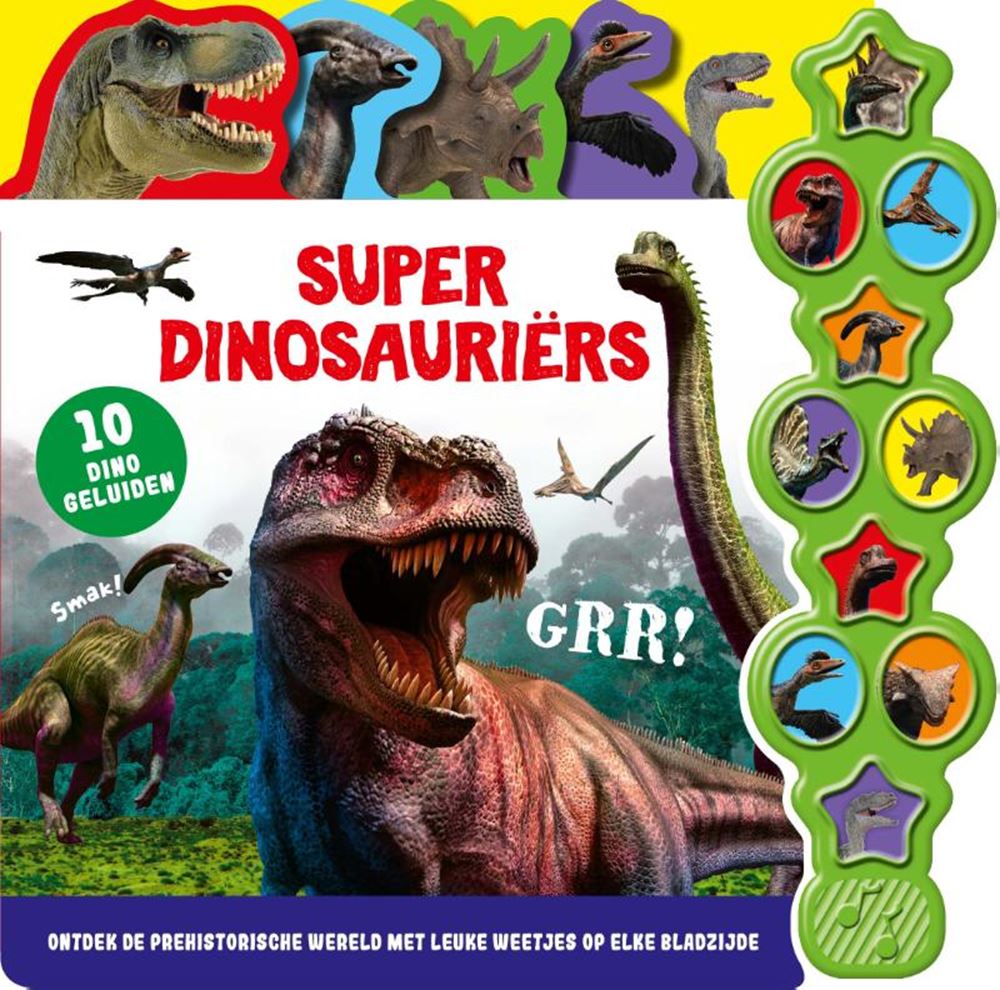 Rebo uitgeverij geluidenboek superdinosauriërs