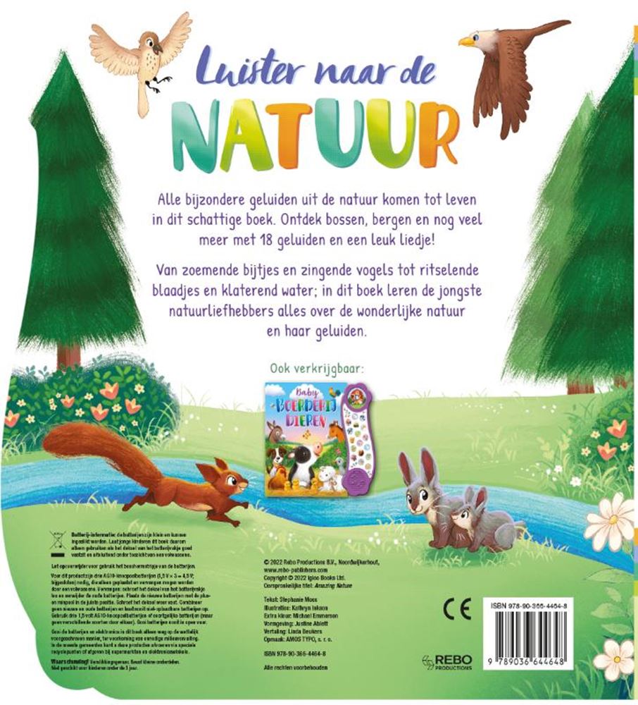 Rebo uitgeverij geluidenboek luister naar de natuur