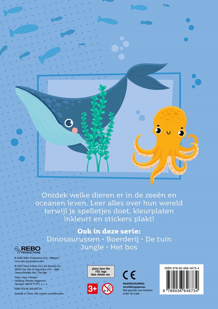 Stickerboek de zee - 60 stickers. 3+
