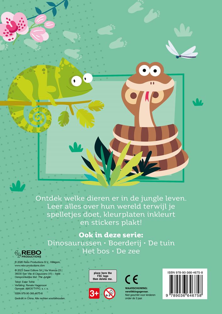 Stickerboek jungle - 60 stickers. 3+