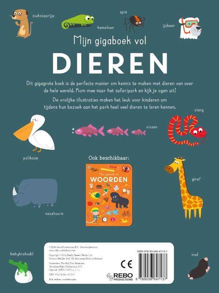 Rebo publishers mijn gigaboek vol dieren 0+