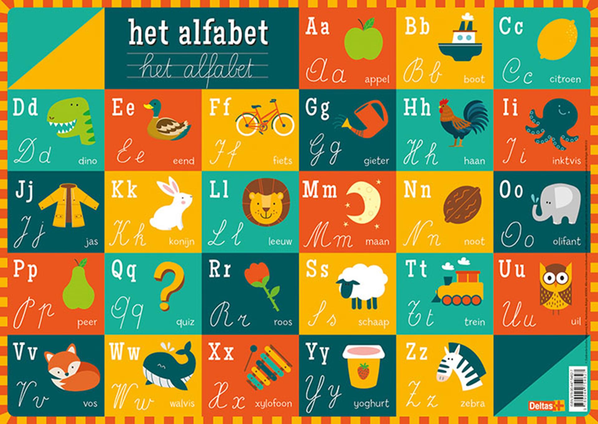 Deltas educatieve onderlegger - het alfabet